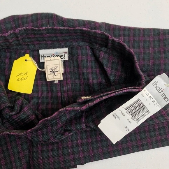 That's Me Vintage Deadstock Plaid Skirt Purple Green Black Women's Size 7/8 - Picture 12 of 16